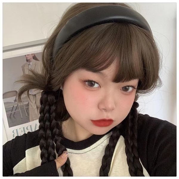 

vintage high-end headband light luxury pu leather hair ornament french atmosphere pressure hair woman hair accessories trends 2023