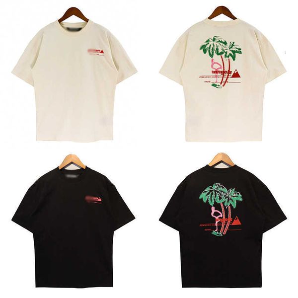 

angels palm american coconut summer beach loose fashion casual couple t-shirt ins, White;black