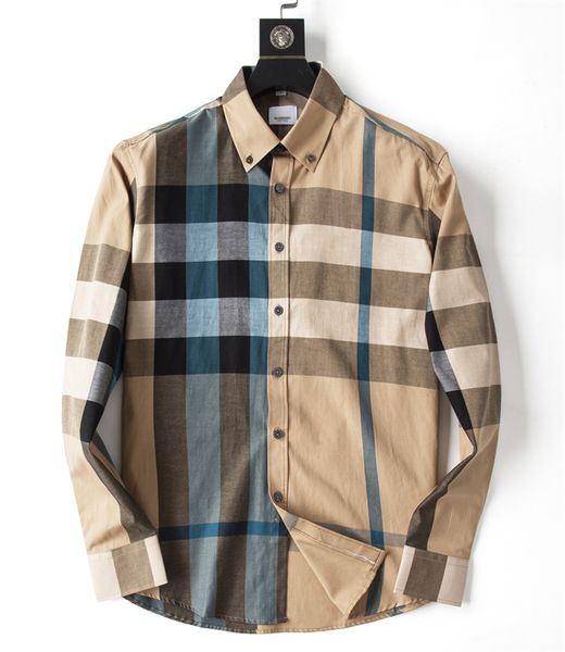

2023 designer men's casual plaid shirt luxury style stitching colorful classic business t-shirt button lapel slim fit quality shirt sum, White;black