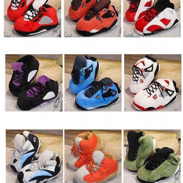 

2021 winter slippers women snug lovers cute warm home house floor indoor fluffy funny sneakers basketball shoes size36-44 y12237y98, Black