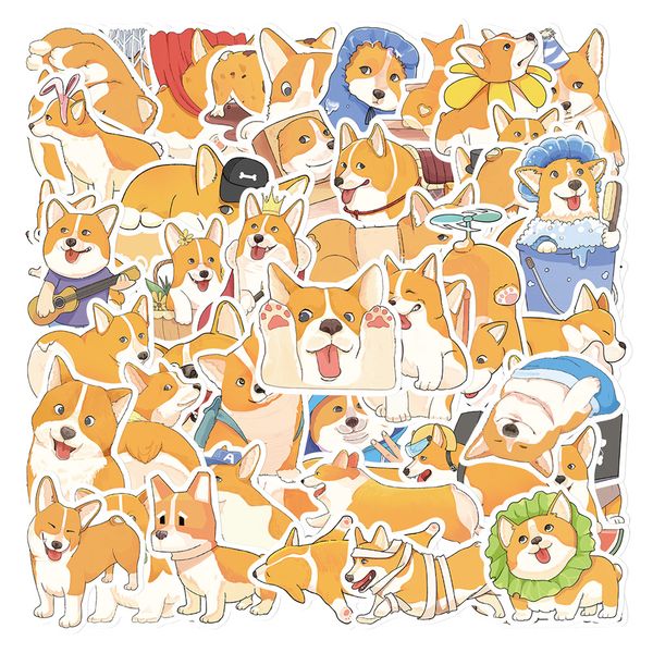 

50pcs original puppy graffiti stickers for skateboard car lapipad bicycle motorcycle helmet ps4 phone kids toys diy decals pvc water bottle