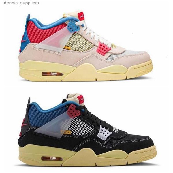 

union la x 4s womens mens basketball off noir brigade blue-dark smoke grey-light fusion red designer sport sneakers eur 36-47295w