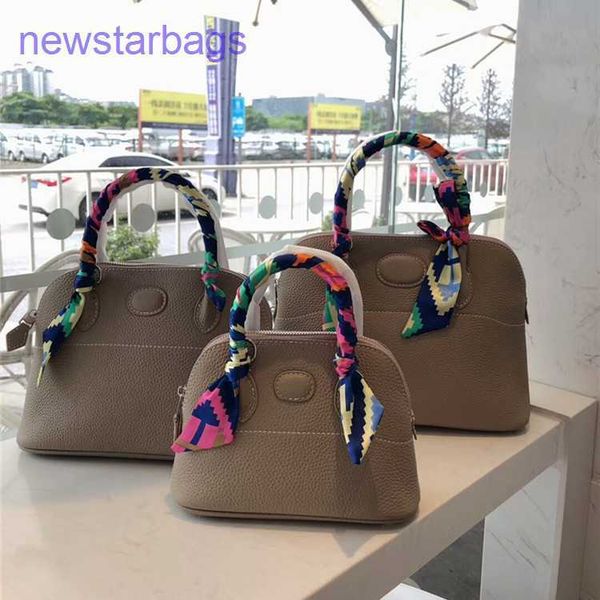

h designer bags for women 2023 new lychee pattern head layer cowhide shell bag single shoulder crossbody port have logo