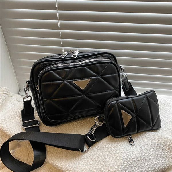 

luxury fashion bag wide strap messenger single leisure backpack flip texture rhombic latticehigh