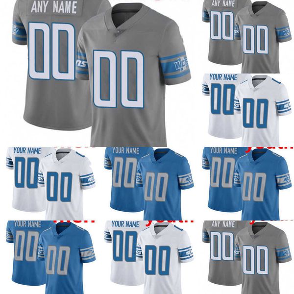 

football jersey detroit''lions''89 brock wright 44 malcolm rodriguez 97 aidan hutchinson 14 amon-ra st. brown 16 jared g, Black;red