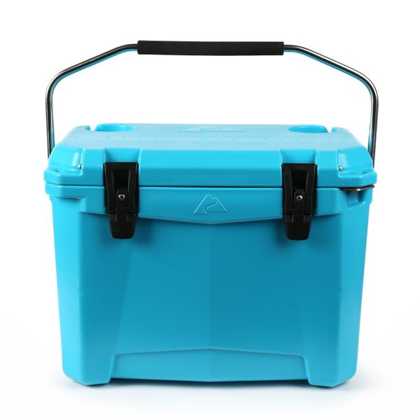 

ozark trail 26 quart hard sided cooler with microban aqua blue