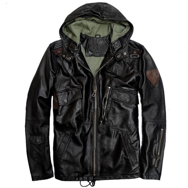 

men's jackets european star windbreaker coats hooded lambskin leather jackets and coats mens genuine leather sheepskin jackets coat 5xl, Black;brown