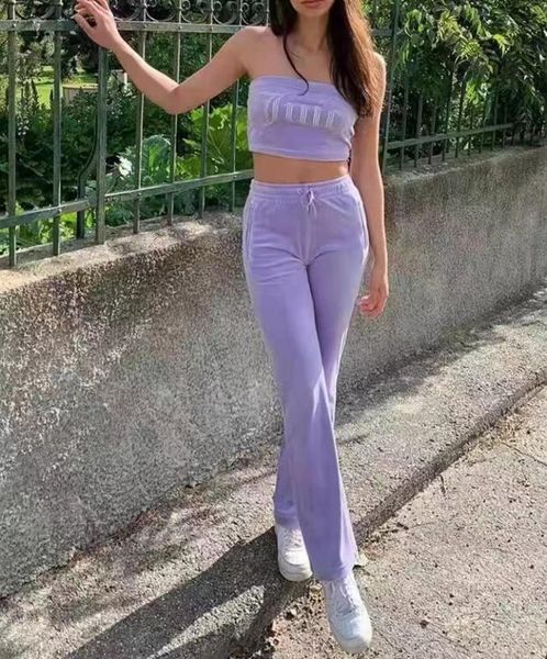 

women's two piece pants vintage summer velvet 2 set women tracksuit spring sport casual suit solid tanks crop sleeveness long, White