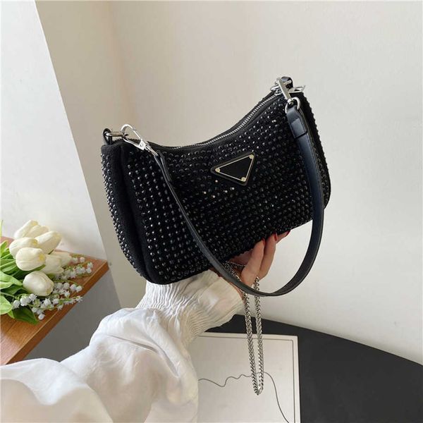 

luxury handbag bright new simple women's armpit water diamond one shoulder messenger small square baghigh