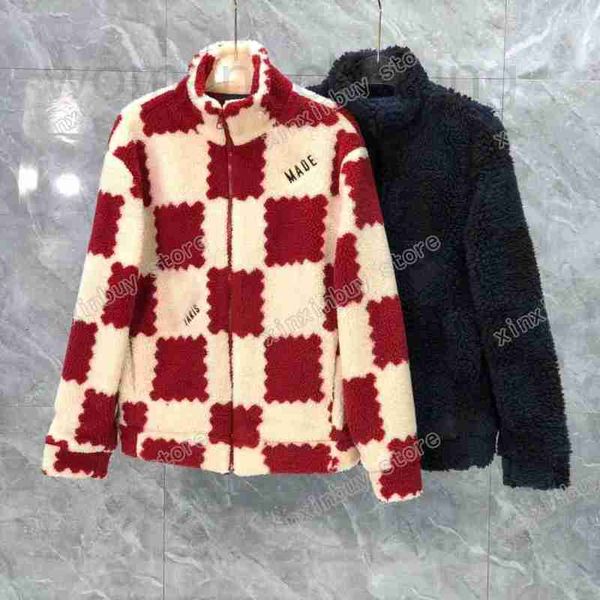 

designer 21ss autumn sportwear man women designers jackets lattice faux leather jacquard embroidery clothes artificial cashmere coats outerw, Black;brown