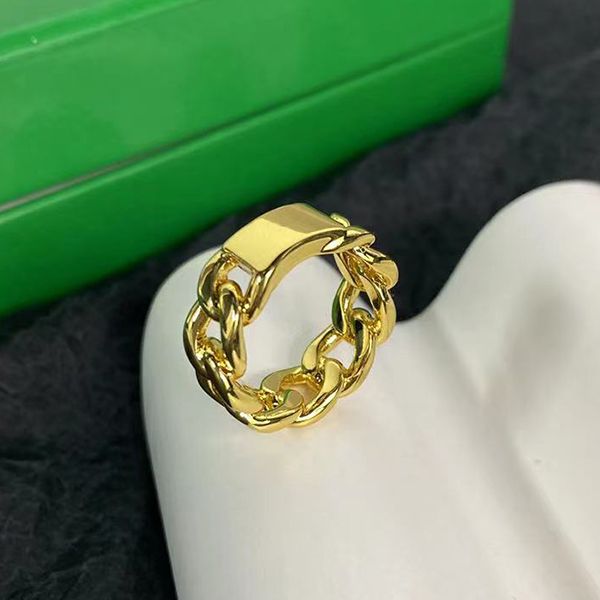 

botiega curb chain rings designer for woman gold plated 18k official reproductions classic style never fade fashion brand designer premium g, Silver