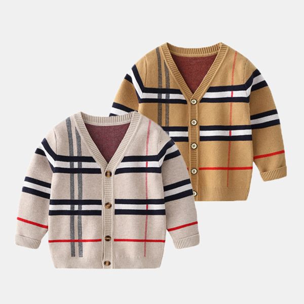 

cardigan children clothes winter warm 2-8y boy long sleeve sweater knitted gentleman kids spring autumn cardigan baby sweater 230224, Blue