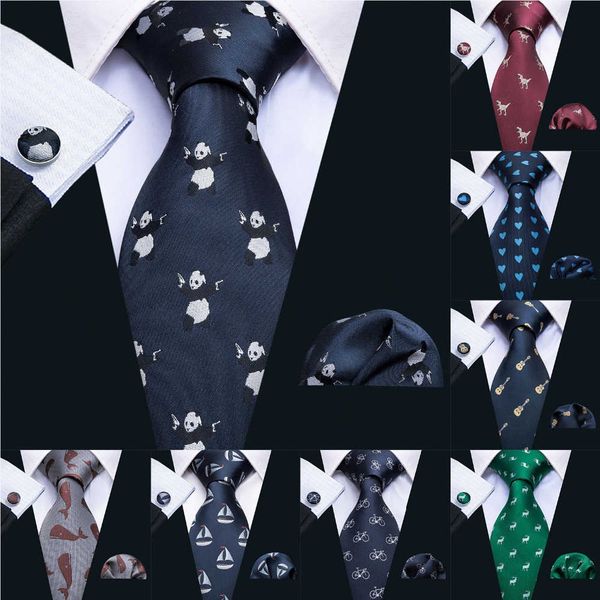 

neck ties 85cm mens tie fashion cartoon necktie 9 designs 100 silk ties for men barrywang business style dropshipping tie set ls09 j230225, Blue;purple