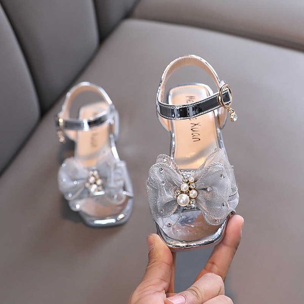 

sandals kids sandals fashion summer rhinestone bow girls party dance shoes children soft bottom nonslip baby princess sandals g832 z0225, Black;red