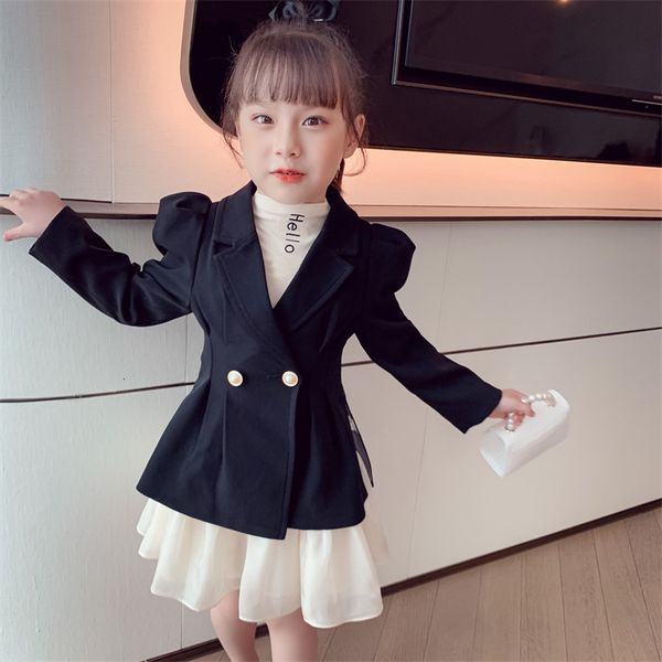 

clothing sets teenage girls spring autumn doublebreasted blazer coatskirt 2pc party suit school uniform clothes 414year 230225, White
