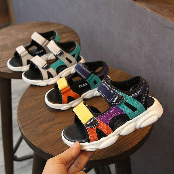 

sandals children sandals 2022 summer assorted beach shoes boys and girls fashion kids soft versatile sports shoes nonslip opentoe flat z0225, Black;red