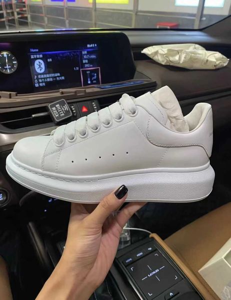 

design fund shoes putian cowhide maikun small white sponge cake thick soled leisure korean sports shoes, Black