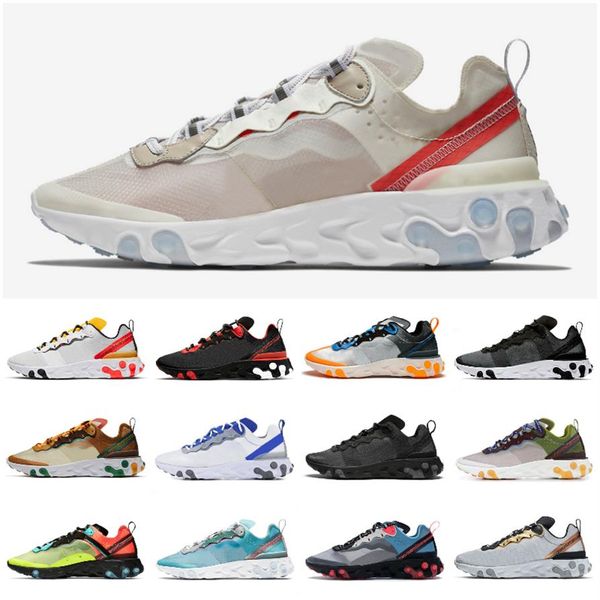 

2022 fashion womem mens undercover react vision running shoes triple white black pon dust yellow schematic moss volt epic eleme272k