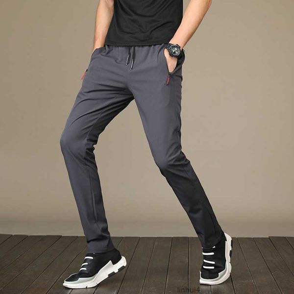 

men's casual pants spring new korean leggings youth slim thick fashion 8c02, Black
