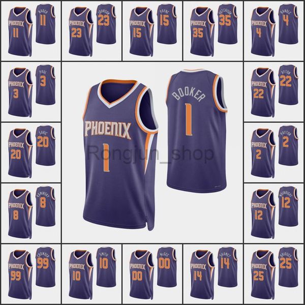 

2021-22 printed men basketball devin booker deandre ayton chris paul landry shamet jae crowder 20222 75th anniversary jerseys2293, Black;red