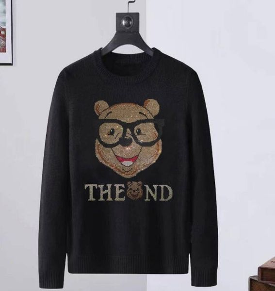 

sweater hip hop mens clothing men s-3xl novelty diamond rhinestones men men's sweater funny, White;black