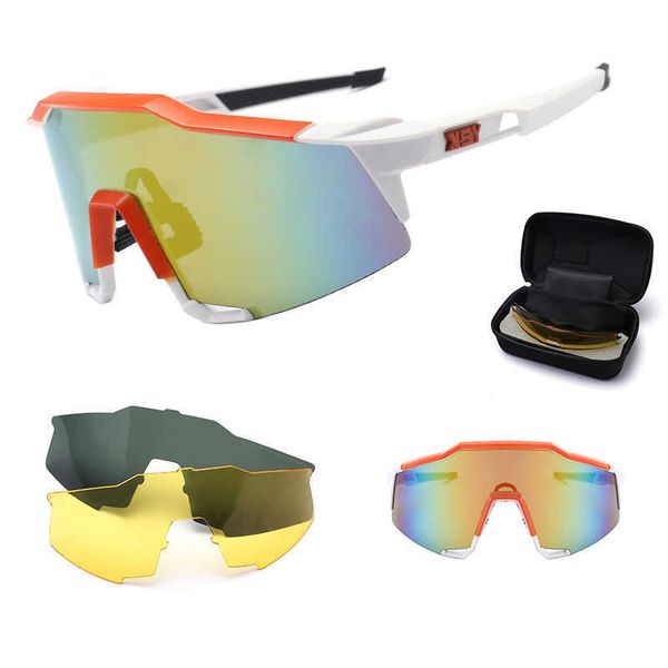 

2023 new sunglasses factory discount 50%off new fashion polarized men's cycling outdoor 3 pieces windproof sunglasses fashion luxury de, White;black