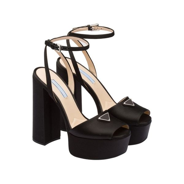 

Raso Plateau satin silk Peep-Toe Platform sandals high heels Ankle plaque strap heeled Pumps block heel sandal luxury designer shoes for women factory footwear, Purple