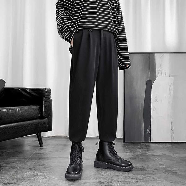 

men's pants 2023 new mens harem pants jogging japanese streetwear solid color man sweatpants hip hop korean casual trousers woman black