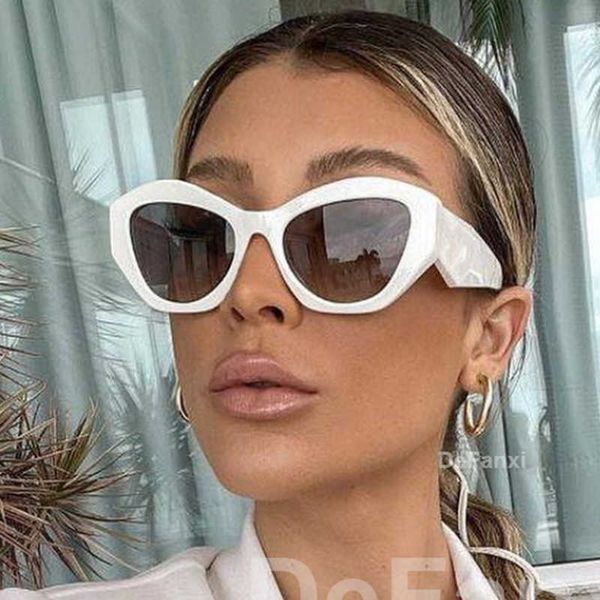 

sunglasses brand designer white cat eye sunglasses retro small frame luxury women sun glasses fashion trendy uv400 protection eyewear shade, White;black