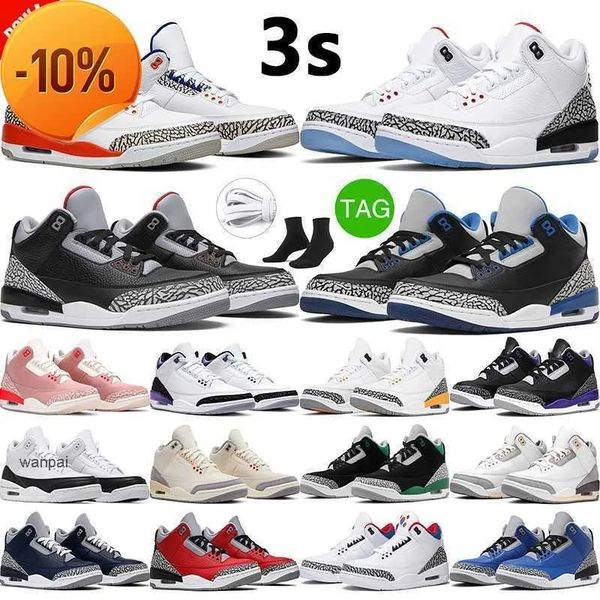 

3s men women basketball shoes fragment design laser orange true blue shoe, Black