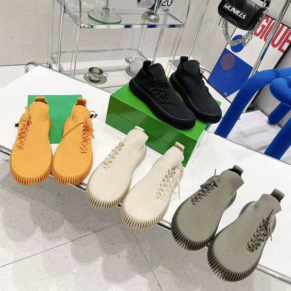 

shoes dr. knitted lace up flat mesh lovers outdoor casual breathable sports one foot socks shoes women, Black