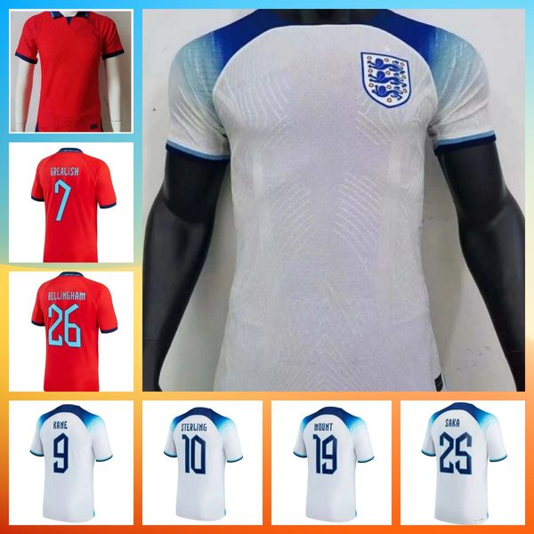 

player version thai quality soccer jerseys 2022 world cup kane sterling rashford sancho grealish mount 22 23 national englands football shir, Black;yellow