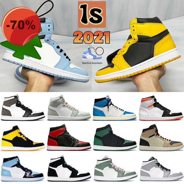 

boots 2023 1 university blue 1s men basketball shoes pollen seafoam hyper royal dark mocha unc dutch green twist women designer sneakers, Black