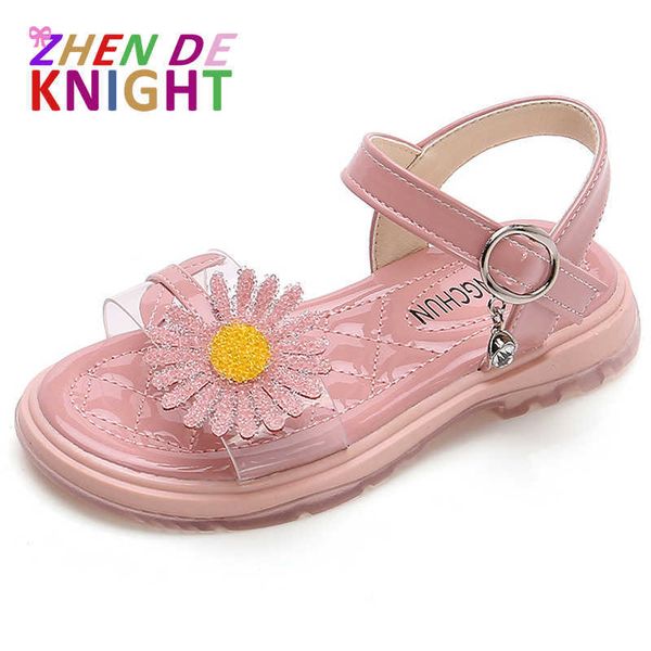 

sandals girls sandals summer new casual fashion sandals children princess sandals flower flat student kids beach shoes z0225, Black;red