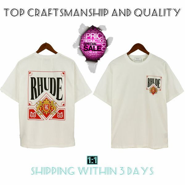 

craftsmanship rhude mens t shirts summer fashion designer tshirts street casual short sleeve beach style tees cotton printing shirt fs01 mb1, White;black