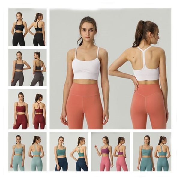 

yoga lul-02 vest with breast pads, thin belt back yoga jacket y-belt yoga dress