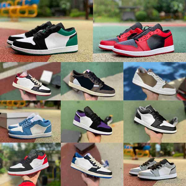

2023 fragment ts jumpman x 1 1s low basketball shoes white brown red court purple black shadow panda emerald crimson gold grey toe unc tint