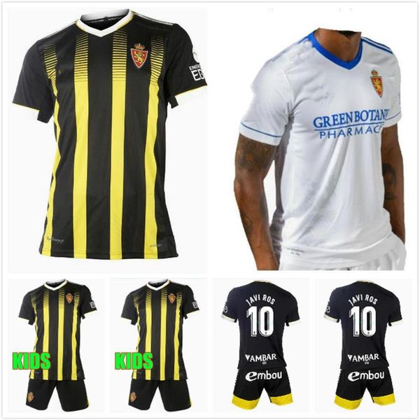 

man kids kit 21 22 real zaragoza soccer jerseys 2021 2022 shinji kagawa andre pereira alberto soro camisetas de futbol set footbal2552, Black;yellow