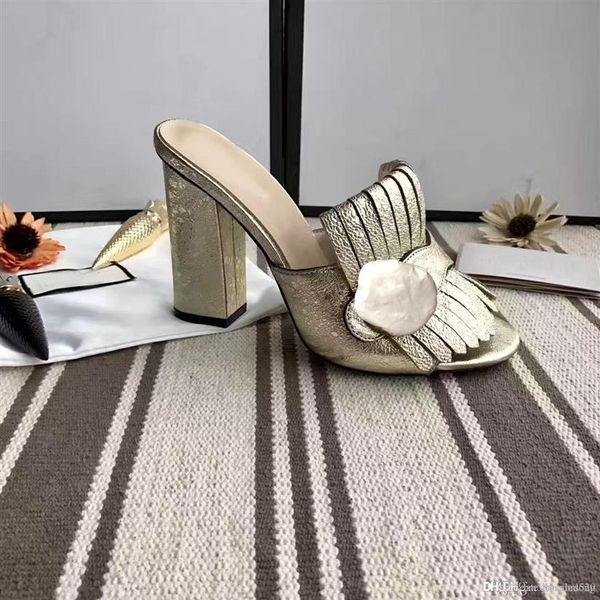 

classic women sandals lady summer suede sandals metal buckle leather high heeled shoes coarse heel10cm half slippers large si254h, Black