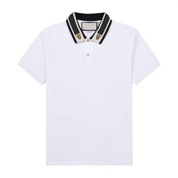 

luxury fashion classic men tiger embroidery shirt polo designer t-shirt white black italy shirts man high street polos garter prin313k