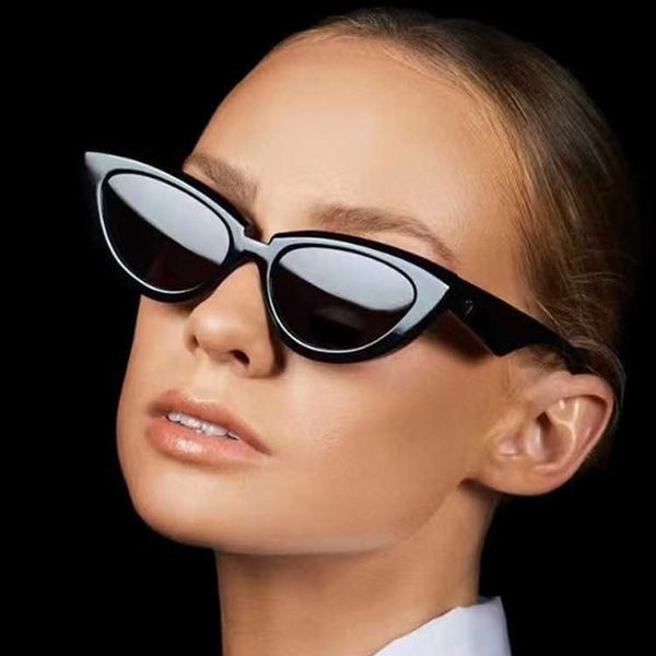 

sunglasses square sunglasses women cat eye brand designer small black triangle female travel driver gradient uv400 oculos de sol g230225, White;black