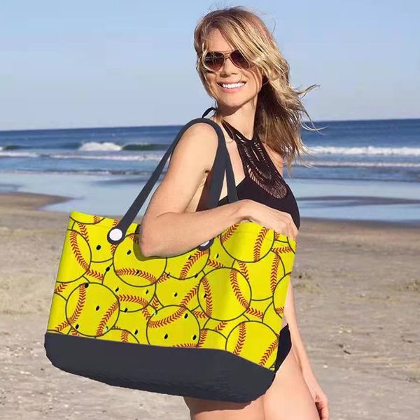 

waterproof woman eva tote large storage bags shopping basket bags washable beach silicone bogg bag purse eco jelly candy lady handbags 563