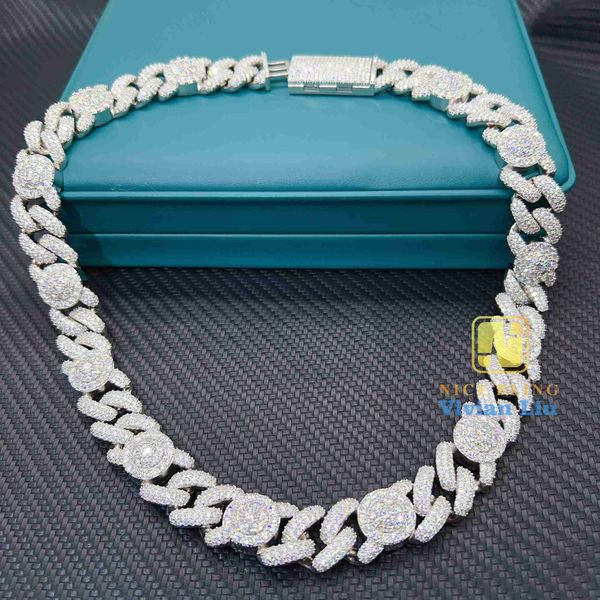 

designer jewelry new design fashion fine jewelry necklace custom hip hop jewelry iced out moissanite diamond silver 925 cuban link chain