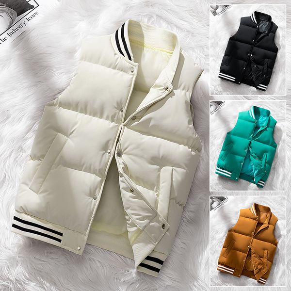 

men s vests senior cotton vest jacket men autumn warm sleeveless jackets male winter casual waistcoat couple plus size 8xl down 230225, Black;white