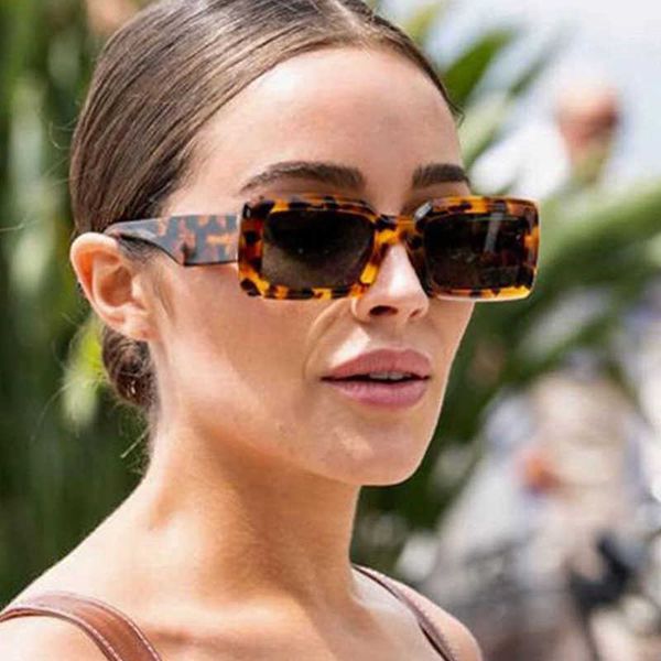 

sunglasses leopard cat eye sunglasses women fashion brand design rectangle sun glasses for female vintage glasses oculos de sol g230225, White;black