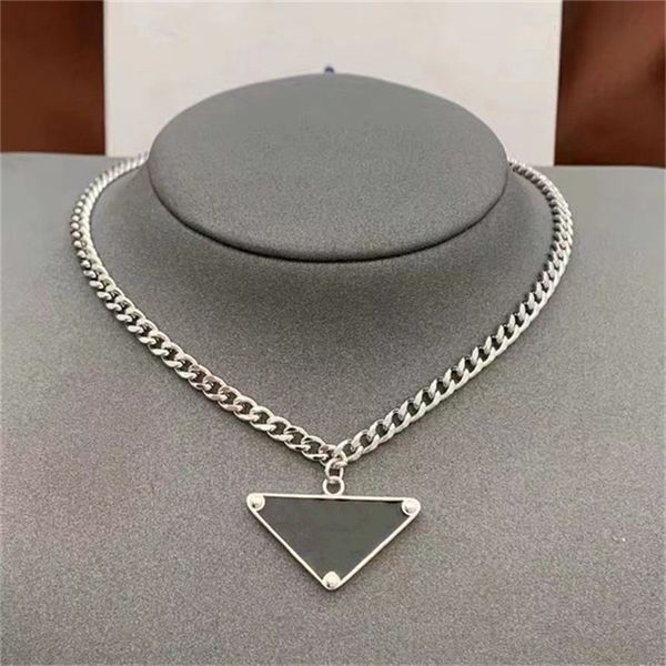 

love necklace silver chain designer necklaces for women men lovers unique and fashionable jewelry black white inverted triangle pendant cuba