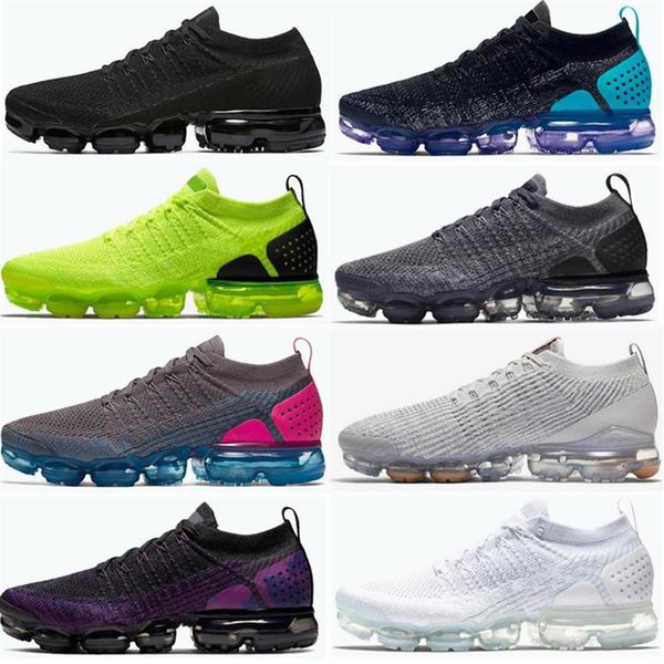 

new fk 2 0 women mens running shoes knit multi-color sport designer triple black white gym blue sneakers trainers moc 2 laceless s231n