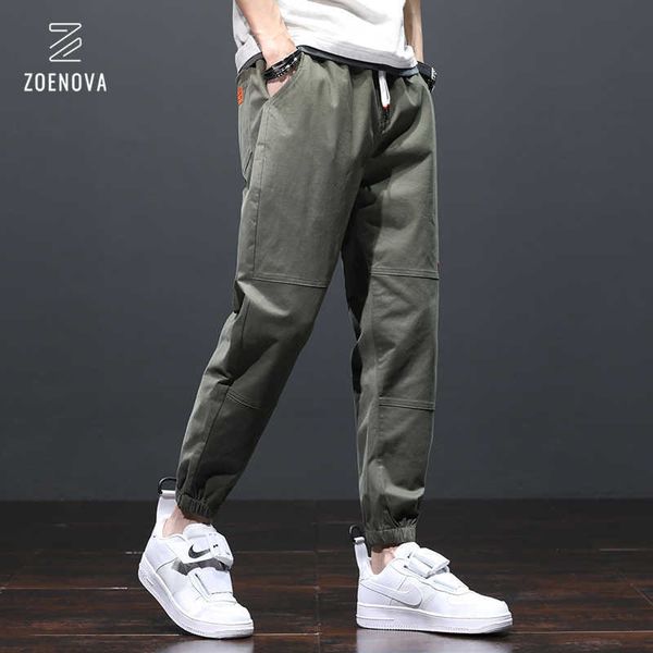 

men's pants 2021 new men's pocket appliques cargo harem pants casual trousers male hip hop pants man jogger army green streetwear, Black