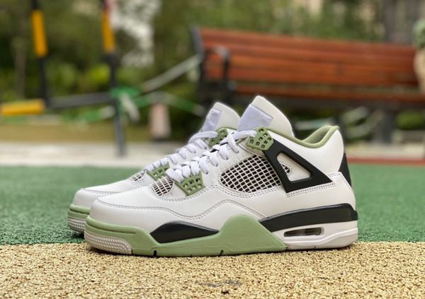 

2023 new basketball shoes 4 seafoam white dark ash neutral grey excellent quality designer mens jumpman 4s shoes sports sneakers size eu40-4