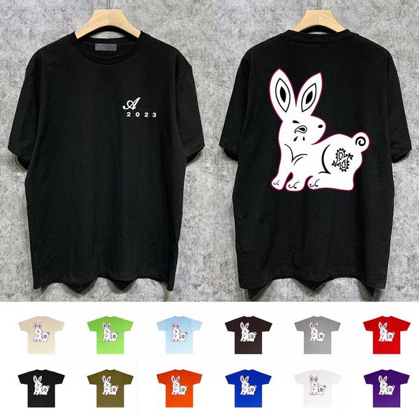 

2023 Mens T-Shirts Fashion Designer T Shirts Men Summer Tees Short Sleeve 11 colors personality rabbit Men's Clothing S-2XL, White
